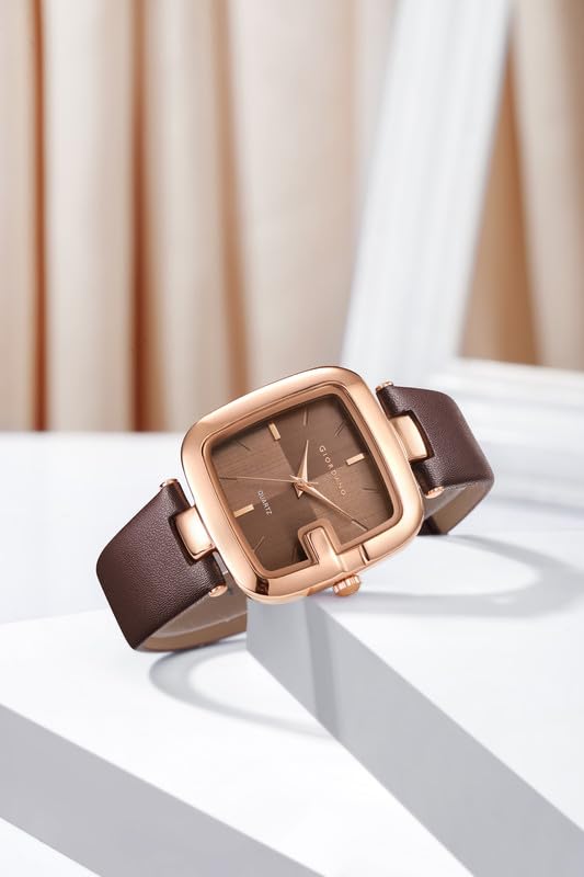 Giordano Monogram Watch for Women Dial with Metal & Leather Strap Fashionable Design, Water Resistant Quartz Analog – Perfect for Casual & Office Wear