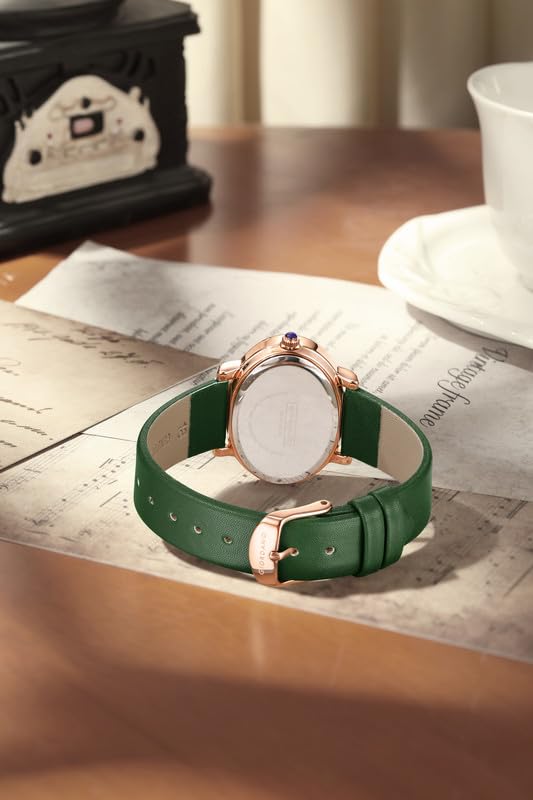 Giordano Monogram Watch for Women with Elegant Oval Shape Dial ,crystal bezel, Quartz Movement and Leather Strap