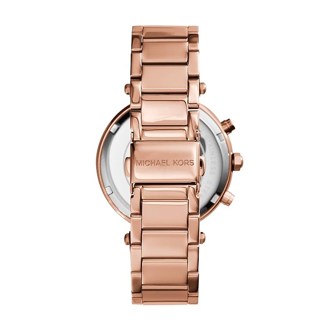 Michael Kors Parker Analog White Dial Gold Band Women's Stainless Steel Watch