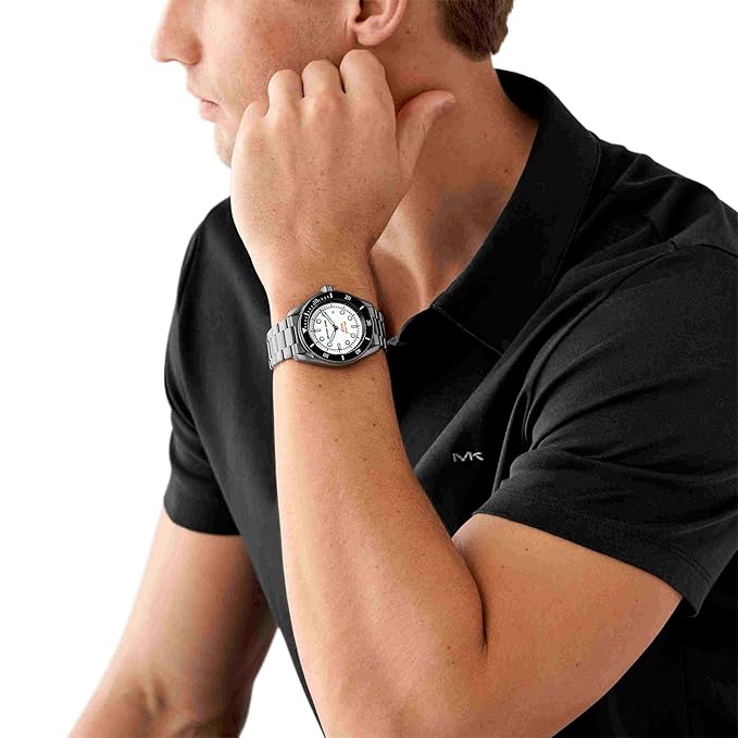 Michael Kors Analog White Dial Men's Metal Band Watch