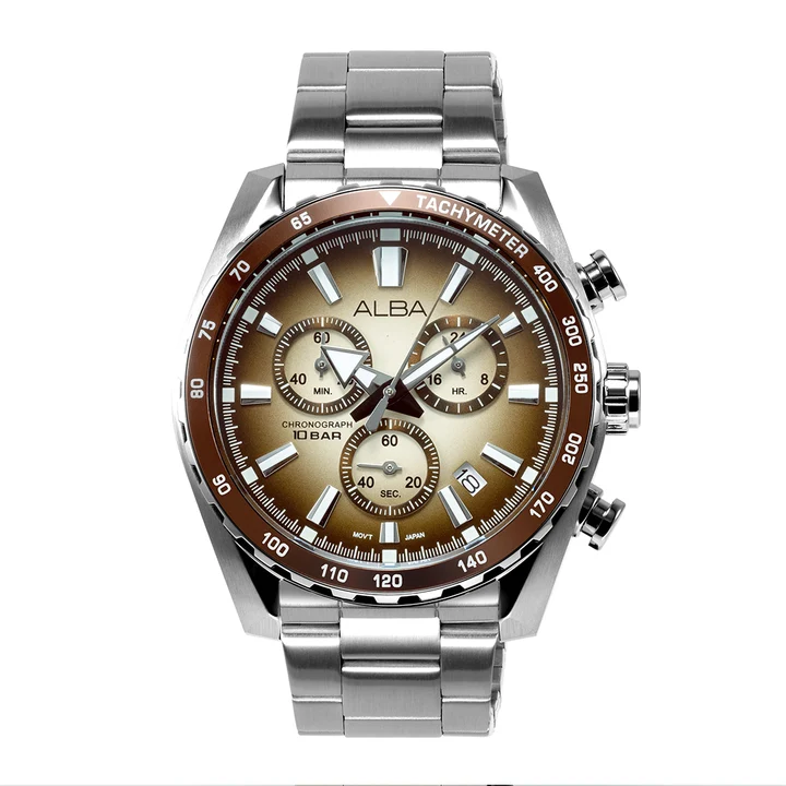 Golden Beige Dial Chronograph Watch