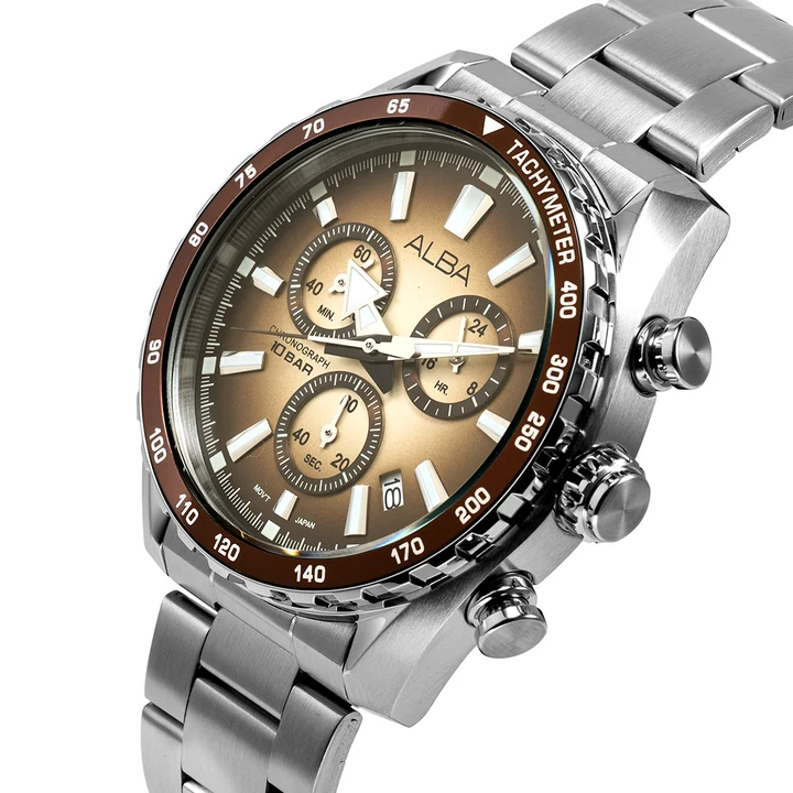 Golden Beige Dial Chronograph Watch
