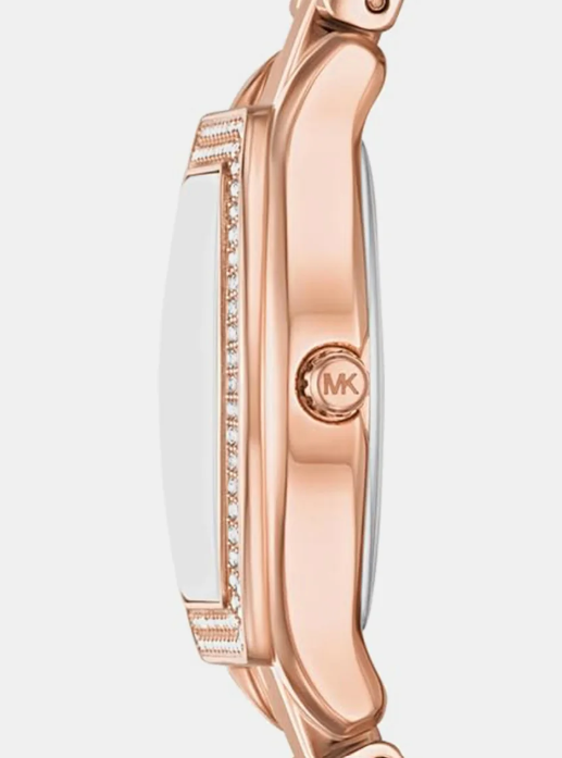 Petite Chelsea Pave Women Quartz Rose Gold Dial Analog Stainless Steel Watch