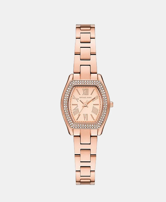 Petite Chelsea Pave Women Quartz Rose Gold Dial Analog Stainless Steel Watch