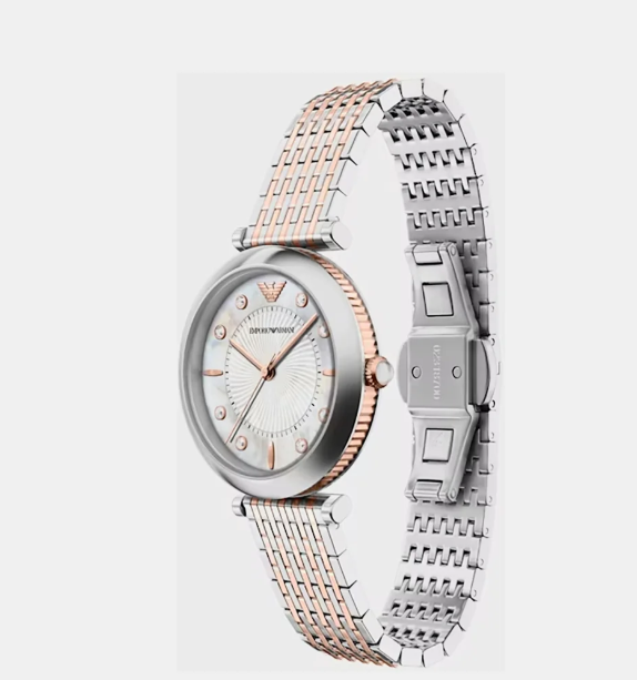 Women Quartz Mother Of Pearl Dial Analog Stainless Steel Watch