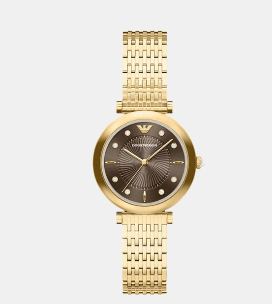 Women Quartz Brown Dial Analog Stainless Steel Watch