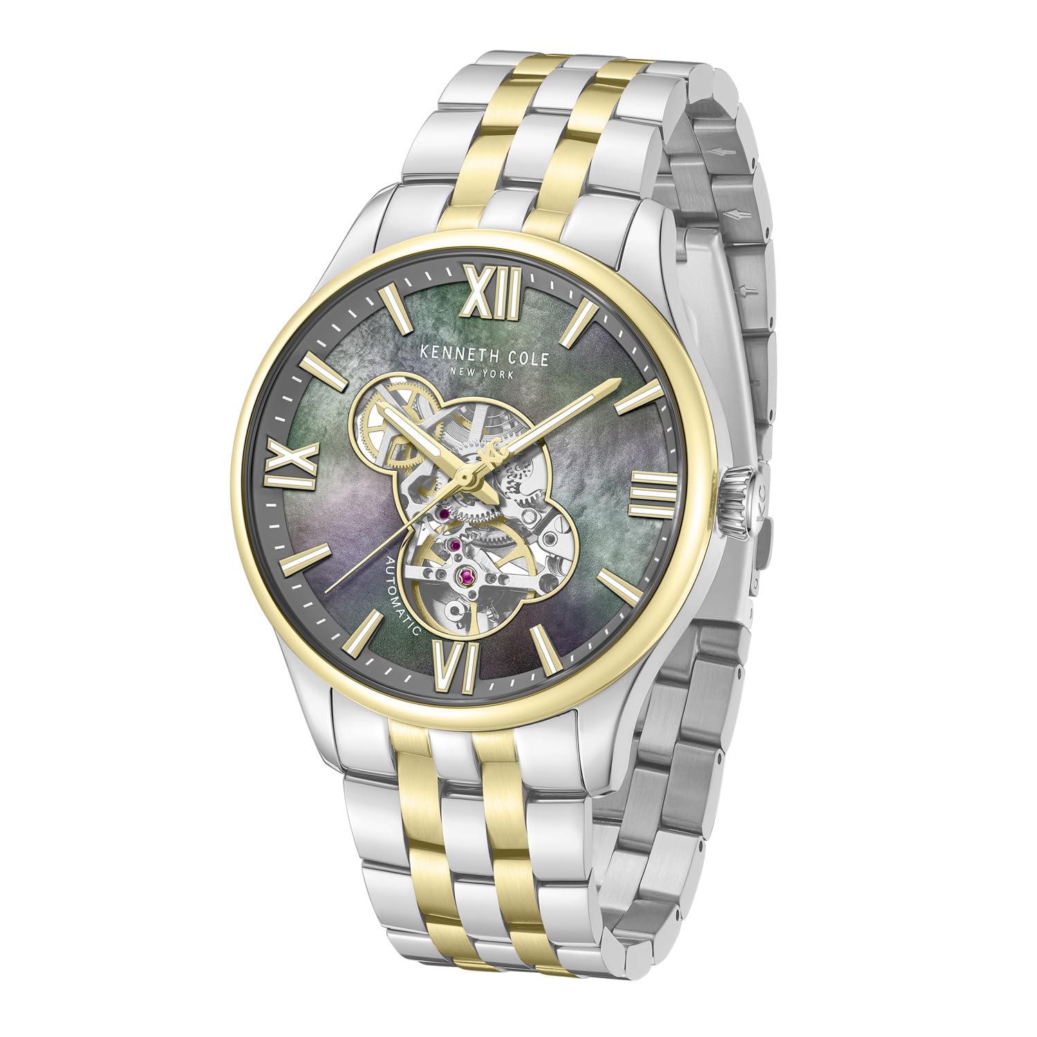 Kenneth Cole Automatic Analog with Brown Dial Multicolor Stainless Steel Strap Watch for Men