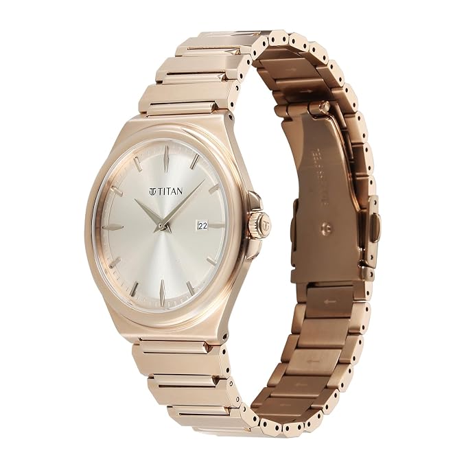 Titan Classique sleekfit with Quartz Analog 2 Hands + Date@3H Stainless Steel Strap Watch for Men