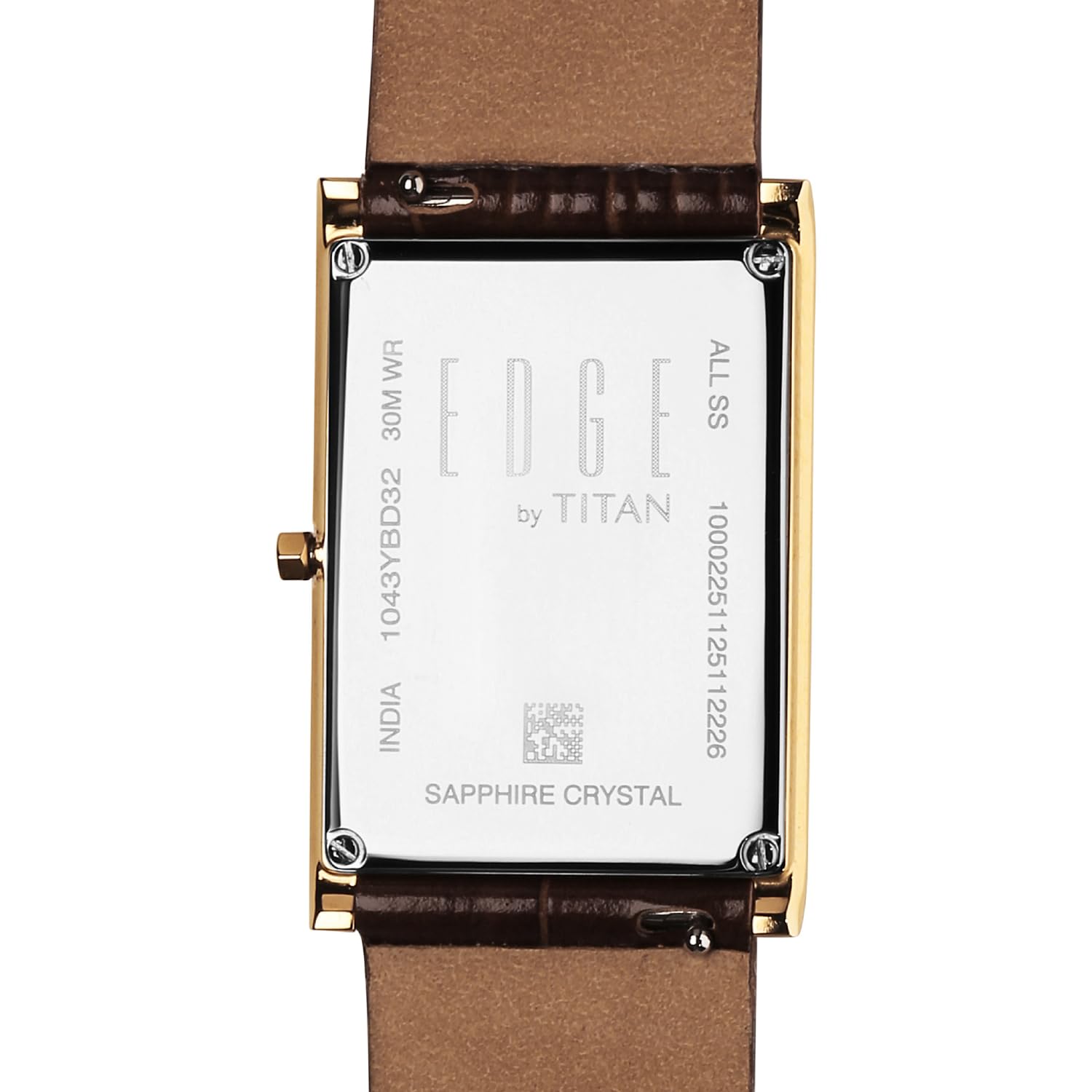 Titan Edge Monture Quartz Analog with Brown Dial Gold Leather Strap Watch for Men