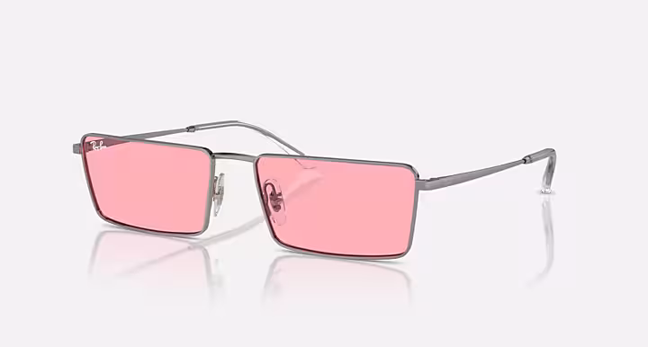 RAYBAN EMY BIO-BASED SUNGLASSES in Gunmetal and Pink
