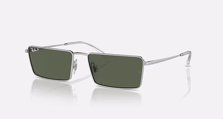 RAYBAN EMY BIO-BASED SUNGLASSES in Polarized Green Lens Rectangle
