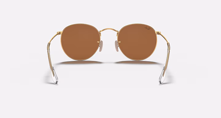 RAYBAN ROUND FLASH LENSES Sunglasses in Gold and Brown