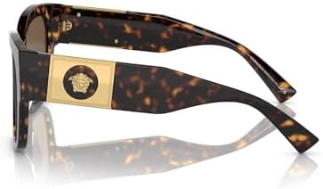 Versace VE 4437U 10873 Havana Plastic Square Sunglasses Brown Lens