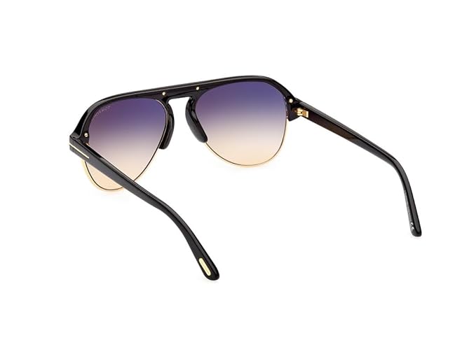 Tom Ford | UV Protected + Blue Blocked Filter Sunglasses for Men | Aviator Shaped - Full-rim Black Frame