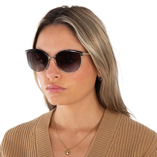 Michael Kors Dark Grey Gradient Round Ladies Sunglasses