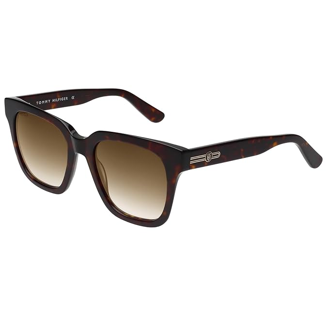 Tommy Hilfiger|Brown Full-rim Frame Square Sunglasses|100% UV Protected (Uv 400) Brown Gradient Faded Lens|Women's