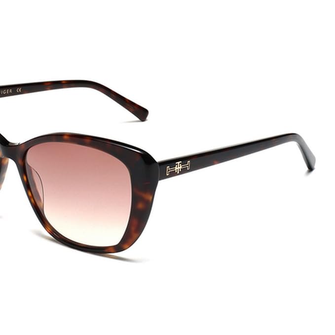 TOMMY HILFIGER Eyewear | Brown Lens | Brown Frame | Full Rim Cateye Shape Branded Latest and Stylish Sunglasses | 100% UV Protection | Womens Sunglasses|