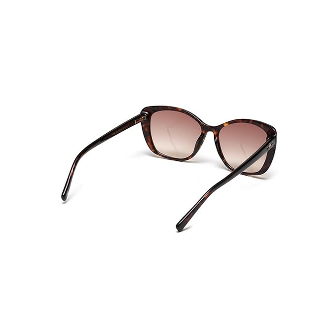 TOMMY HILFIGER Eyewear | Brown Lens | Brown Frame | Full Rim Cateye Shape Branded Latest and Stylish Sunglasses | 100% UV Protection | Womens Sunglasses|