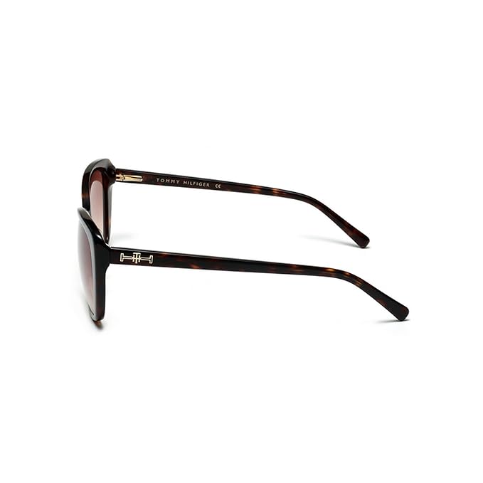 TOMMY HILFIGER Eyewear | Brown Lens | Brown Frame | Full Rim Cateye Shape Branded Latest and Stylish Sunglasses | 100% UV Protection | Womens Sunglasses|