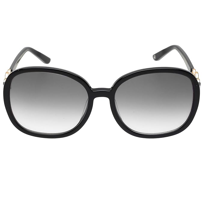 Tommy Hilfiger|Black Full-rim Frame Oval Sunglasses|100% UV Protected (Uv 400) Grey Gradient Faded Lens|Women's