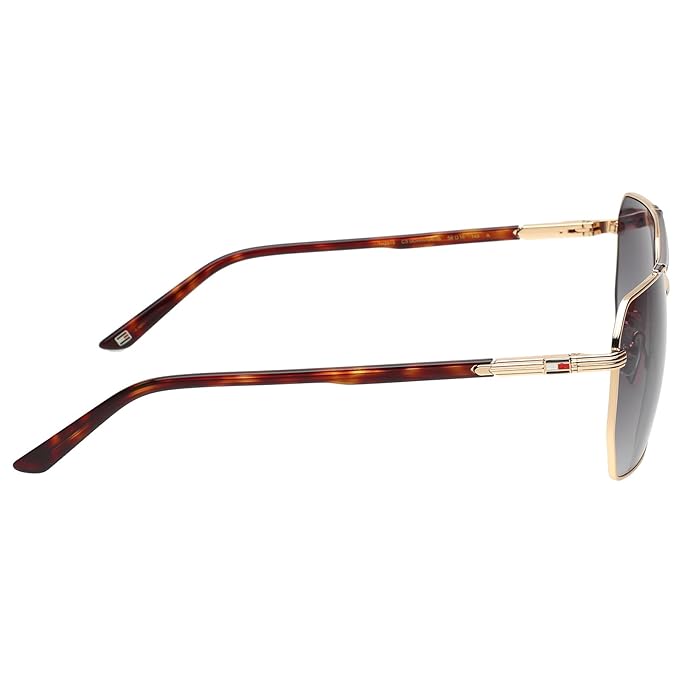 Tommy Hilfiger|Gold Full-rim Frame Square Sunglasses|100% UV Protected (Uv 400) Grey Gradient Faded Lens|Men's