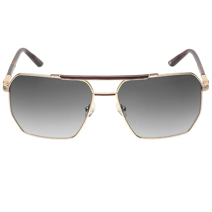 Tommy Hilfiger|Gold Full-rim Frame Square Sunglasses|100% UV Protected (Uv 400) Grey Gradient Faded Lens|Men's