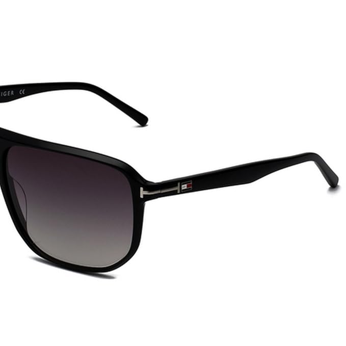 Tommy Hilfiger Eyewear|Green Lens|Black Frame|Full Rim Aviator Shape Branded Latest And Stylish Non-Polarized Sunglasses|100% Uv Protection|Mens Sunglasses