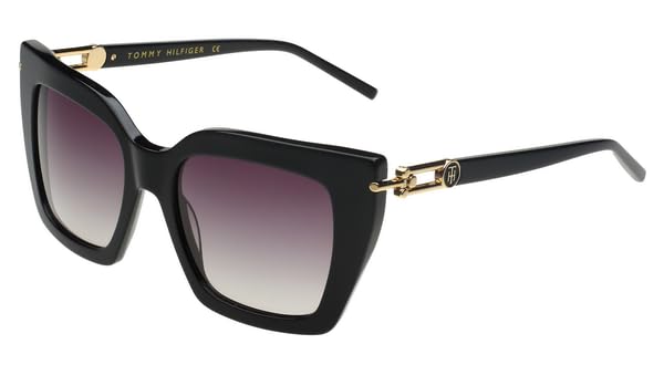 Tommy Hilfiger Women's Cat Eye Non-Polarized Black Sunglasses