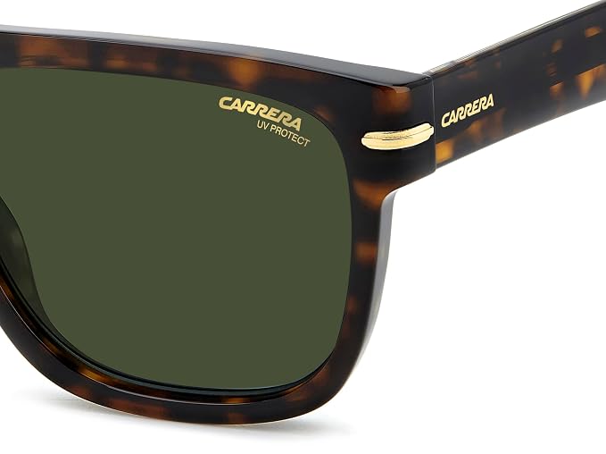 Carrera|Brown Full Frame Square Sunglasses|100% UV Protected (Uv 400) Green Lens|Men's|Large