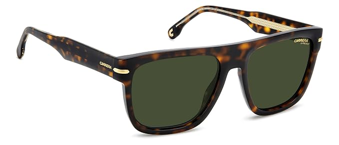 Carrera|Brown Full Frame Square Sunglasses|100% UV Protected (Uv 400) Green Lens|Men's|Large
