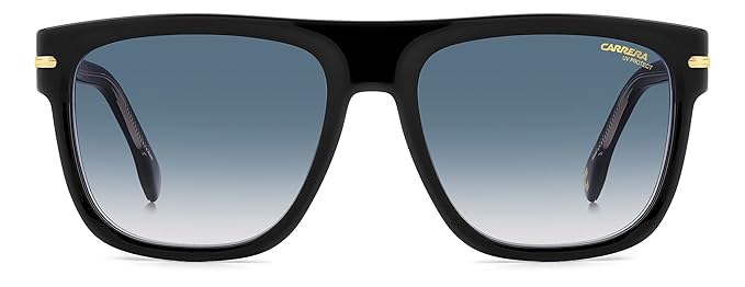 Carrera|Black Full Frame Square Sunglasses|100% UV Protected (Uv 400) Blue Gradient Faded Lens|Men's|Large