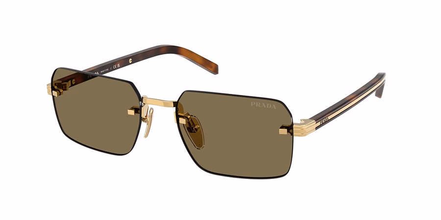 Prada PR D55S 5AK90F Square Gold Sunglasses
